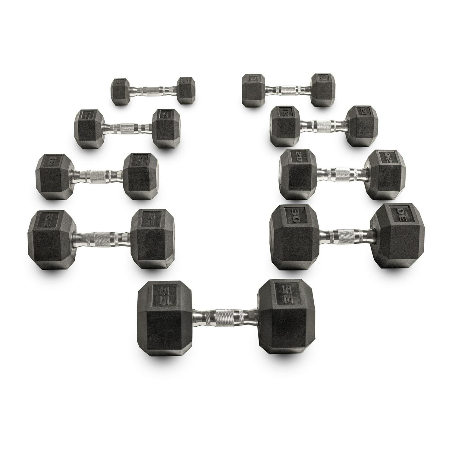 CAP Barbell， 10lb Coated Rubber Hex Dumbbell， Pair (Ships in 2 Boxes)