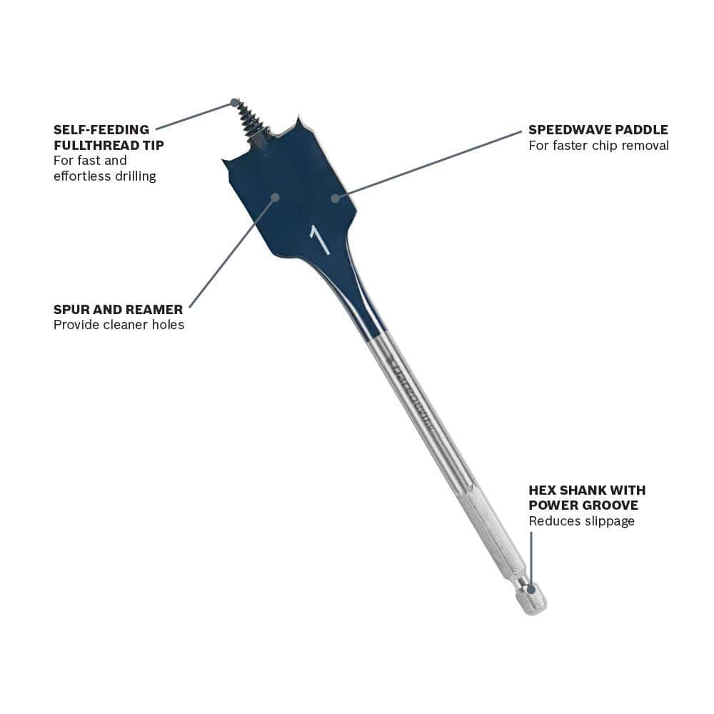 Bosch Daredevil 1 in. x 6 in. Spade Bit Set (2-Pack) DSB2013