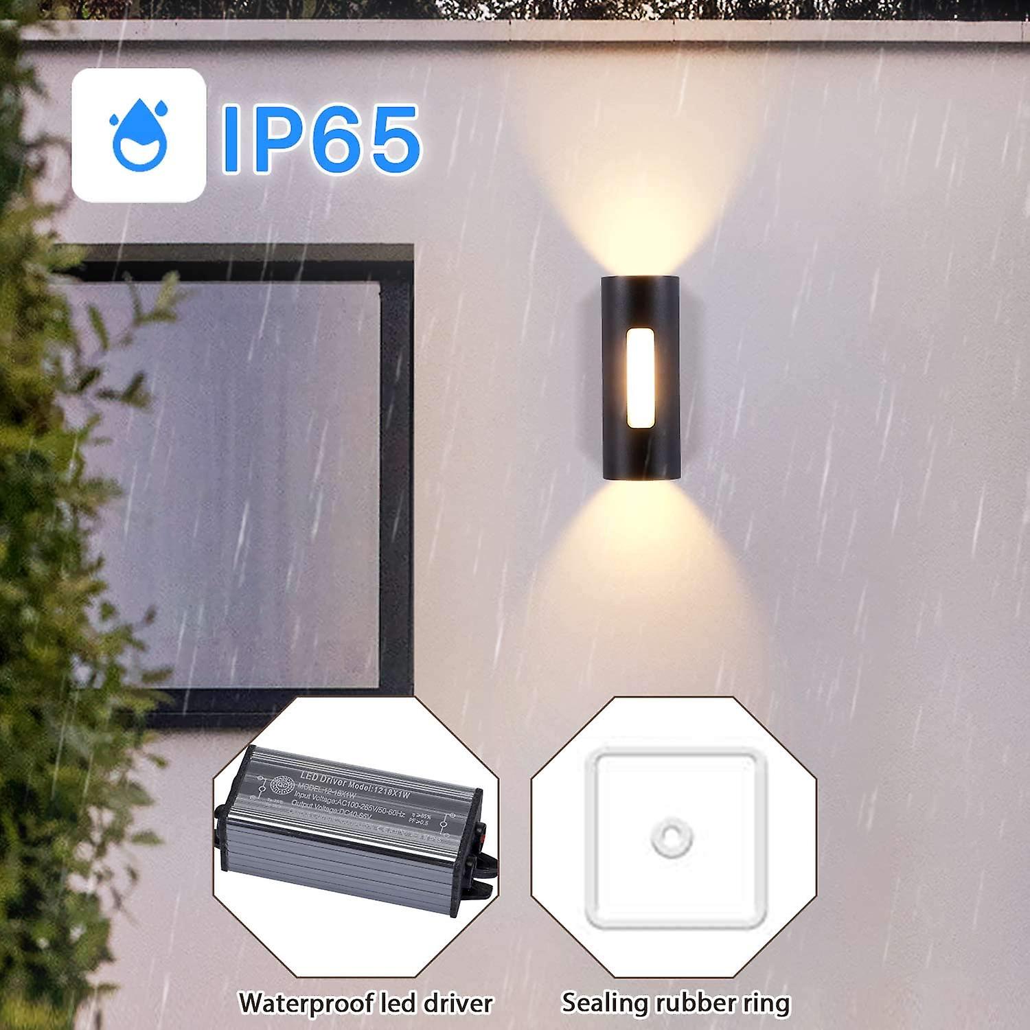 12w Outdoor Wall Light Led Waterproof Ip65 Modern Metal Outdoor Wall Lamp Outdoor/indoor Lightwarm White