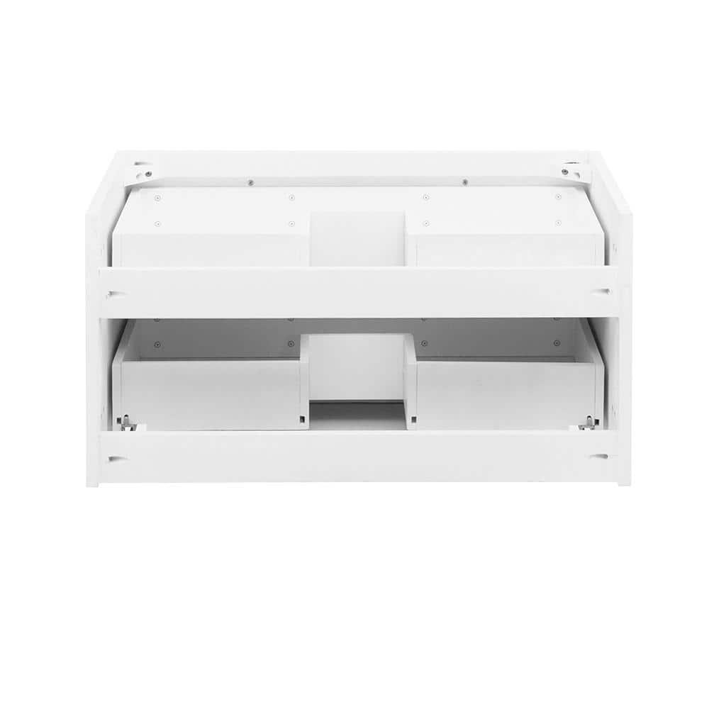 Fresca Lucera 30 in W Wall Hung Vessel Sink Bath Vanity Cabinet Only in White