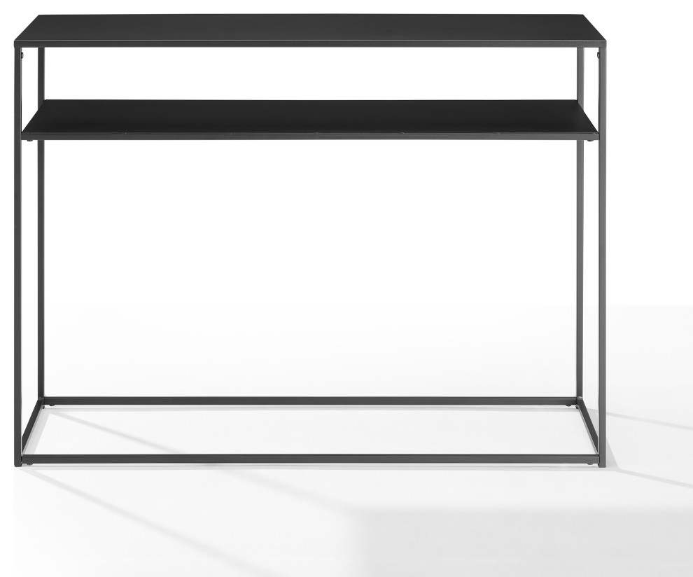 Braxton Console Table Matte Black   Industrial   Console Tables   by Crosley  Houzz