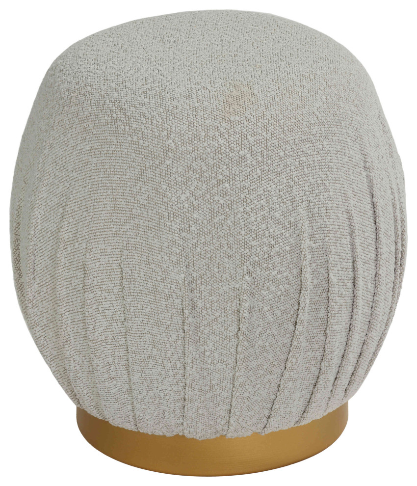 Cortesi Home Paulina Round Ottoman  Light Gray   Contemporary   Footstools And Ottomans   by CozyStreet  Houzz