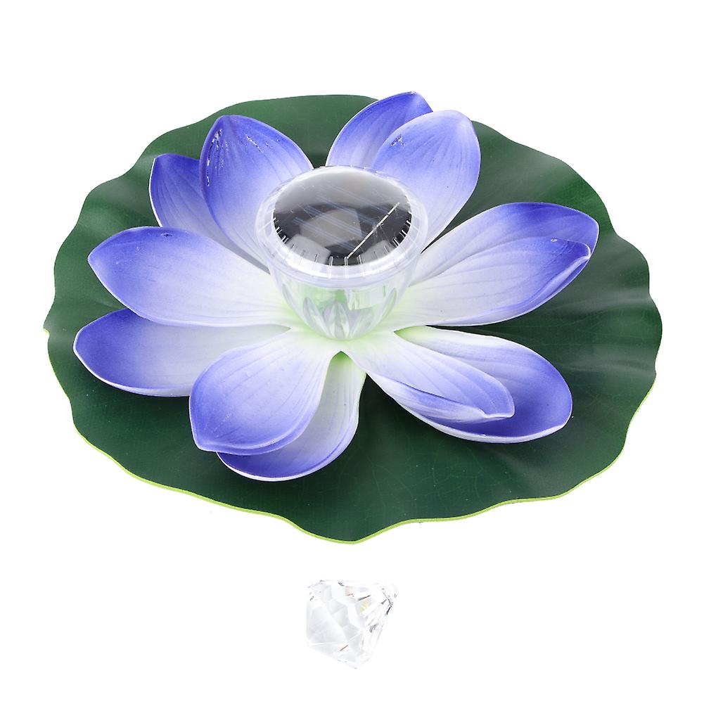 Solar Pond Pool Lights LED Color Changing Lotus Flower Waterproof Floating LampPurple