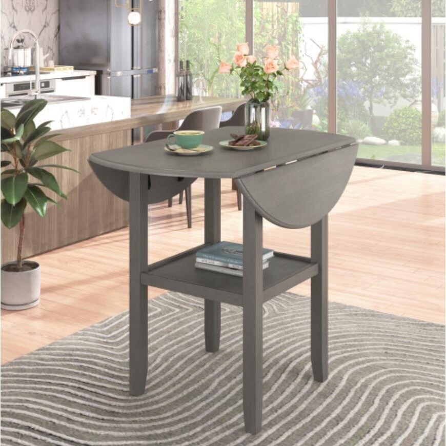 Round counter height kitchen dining table in Grey