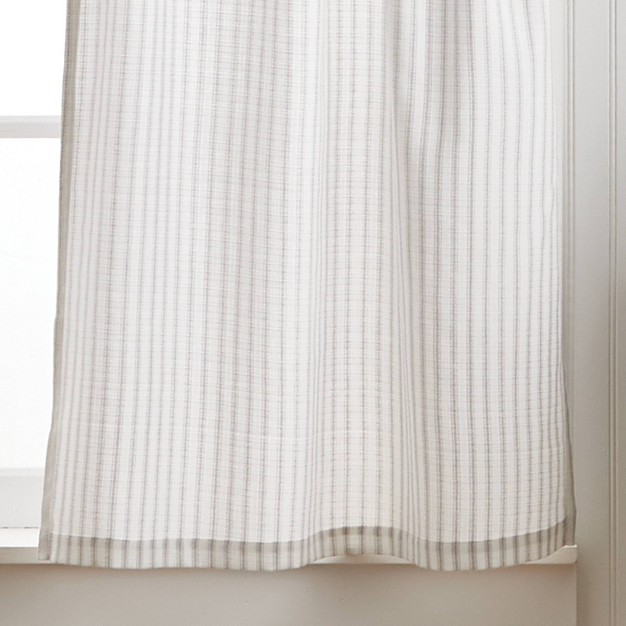 3pc Ticking Stripe Window Valance And Tiers Set White gray Martha Stewart