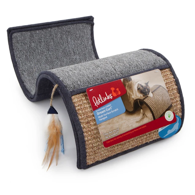 Petlinks Dream Curl Denim - Surface Cat Scratcher with Catnip Toy，18.62