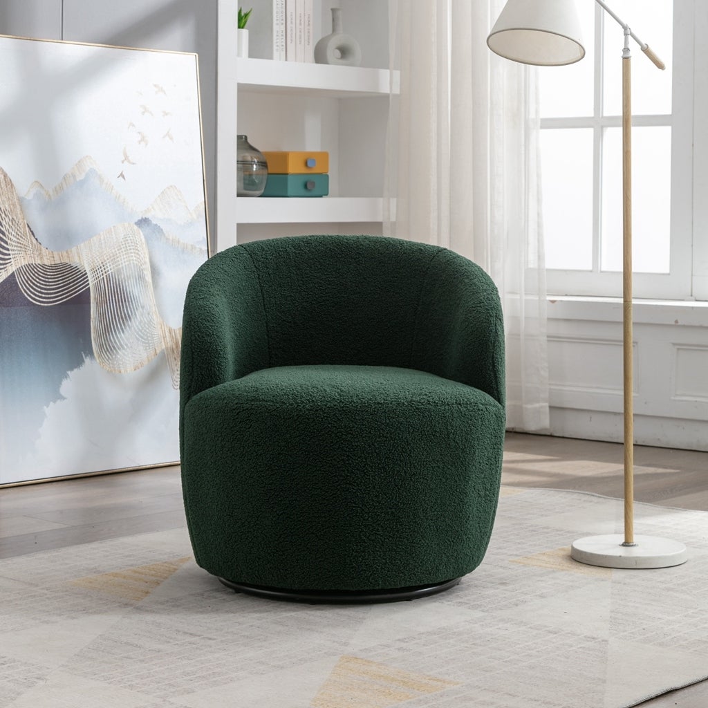 Teddy Fabric Swivel Accent Armchair Barrel Chair