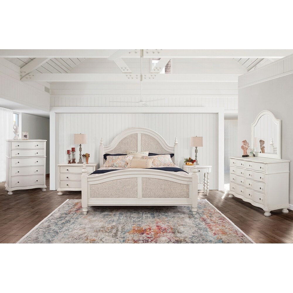 Roanoke Dove White Woven Panel Bed by Greyson Living