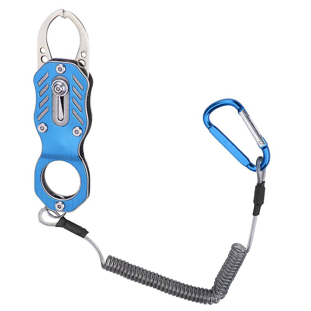 Mini Fishing Grip Aluminum Alloy Portable Fish Control Clamp With Antiand#8209;lost Ropecharm Blue