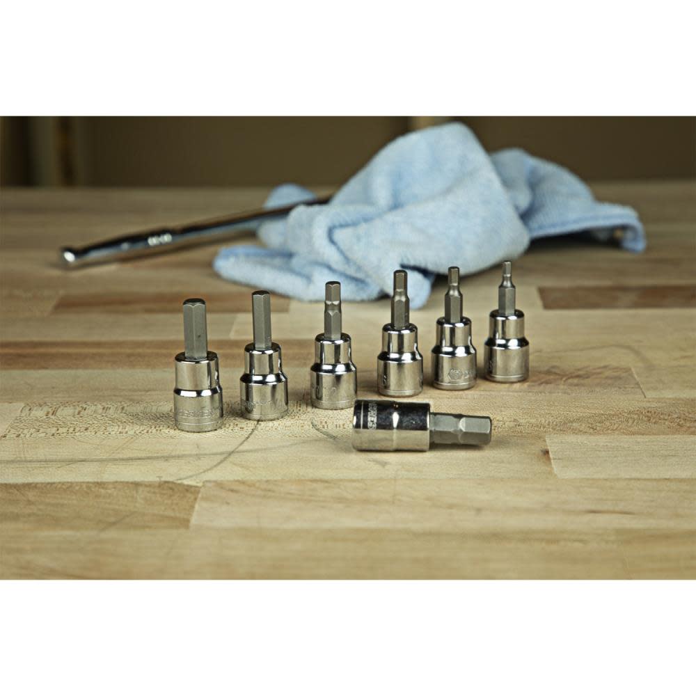 7 pc. 3/8 Drive Hex Bit SAE Socket Set