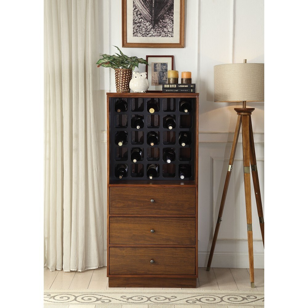 Wiesta Wine Cabinet Wine Rack in Walnut with Drawers 24