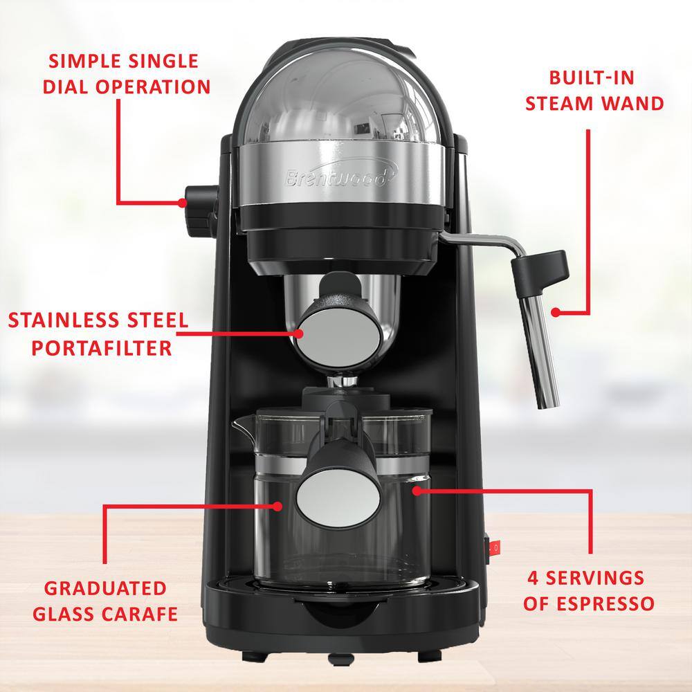 Brentwood GA-135BK Espresso and Cappuccino Maker in Black 985115510M