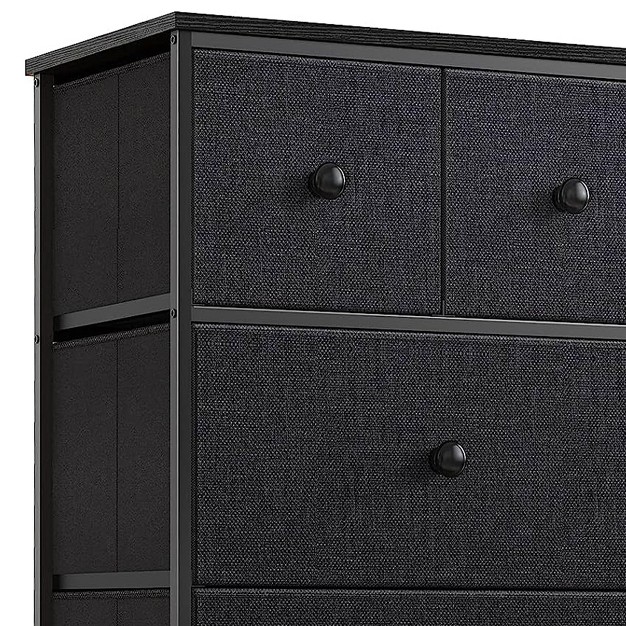 Reahome 8 Fabric Drawer Steel Frame Bedroom Storage Organizer Chest Dresser W Waterproof Top Adjustable Feet And Wall Safety Attachment