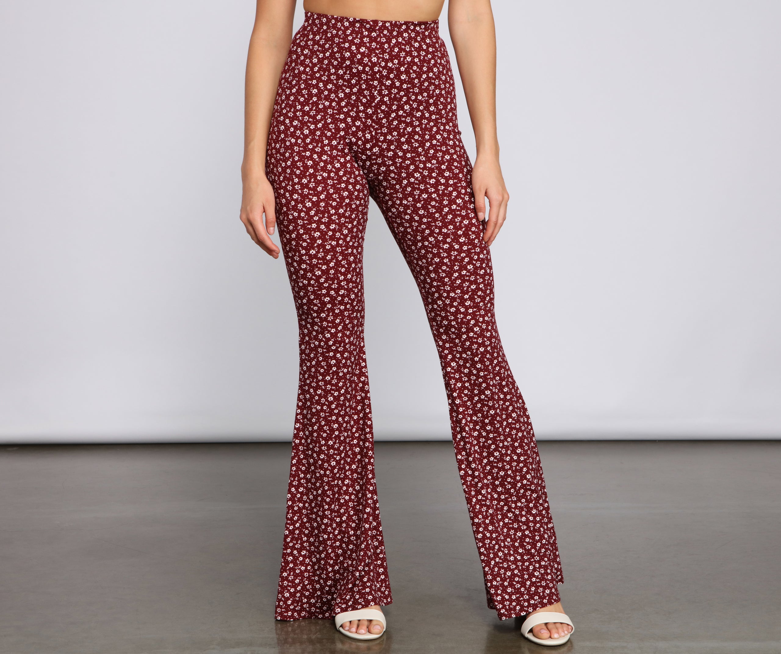 All That Flair Flared Floral Pants