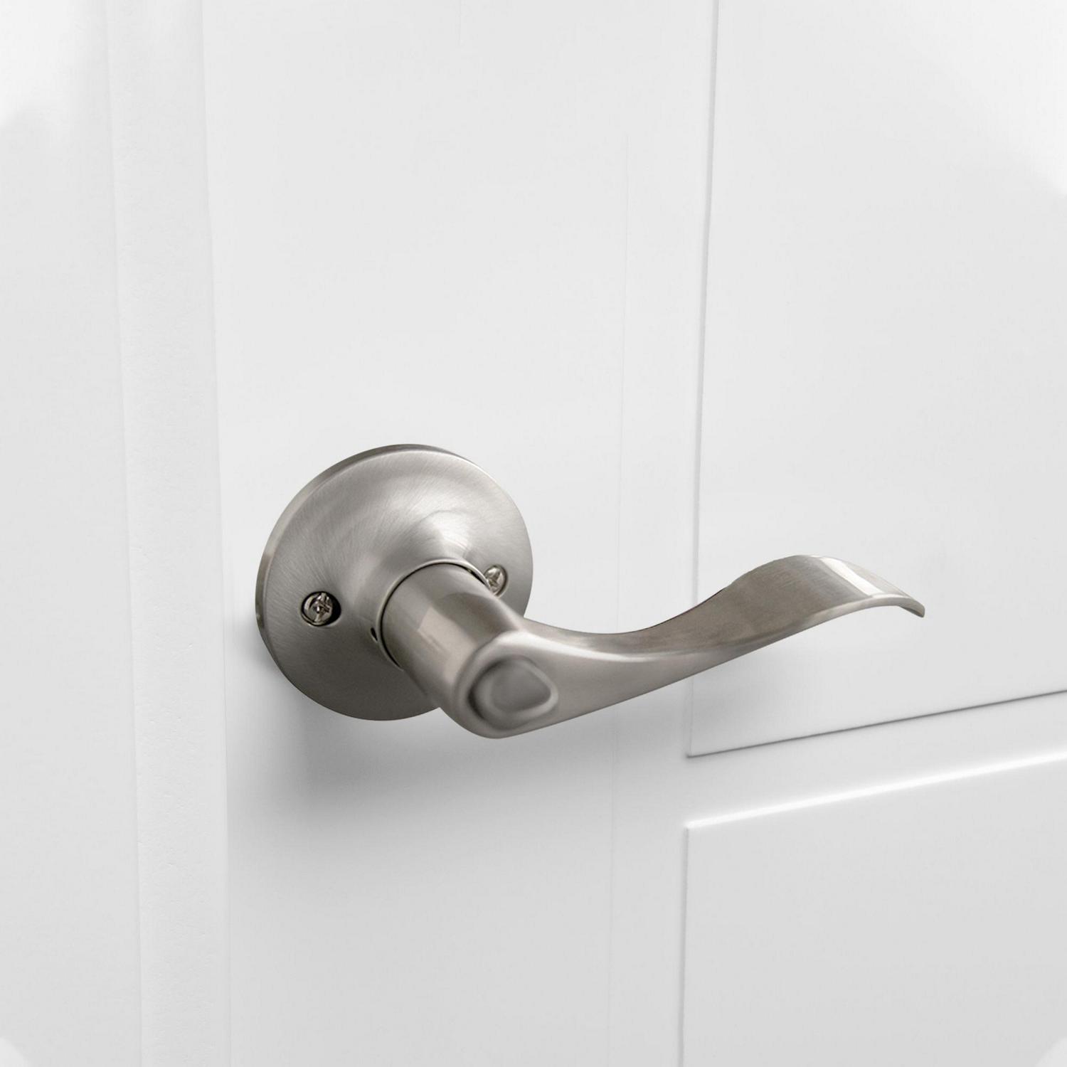 Design House Stratford Satin Nickel Door Lever with 6-Way Latch， 6-Pack