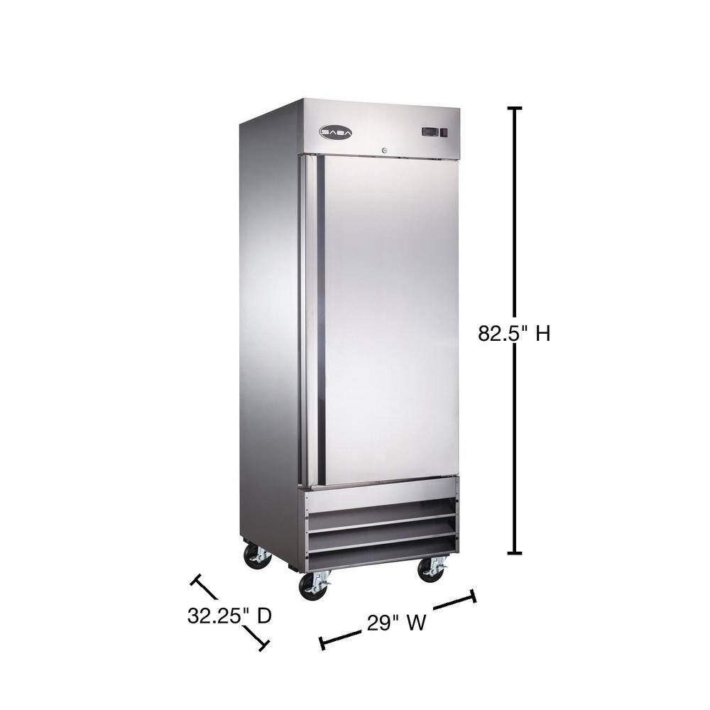 SABA 23.0 cu. ft. One Door Commercial Reach In Upright Freezer in Stainless Steel S-23F