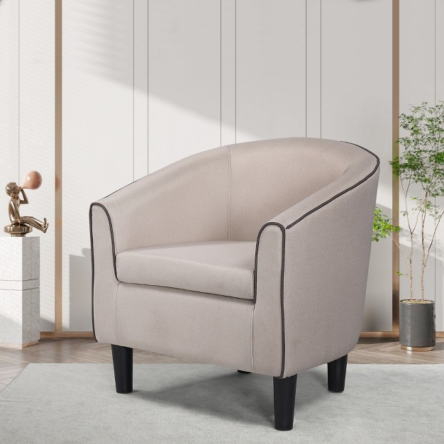 Modern Accent Armchair With Ottoman For Living Room Bedroom Apartment And More Beige Modernluxe