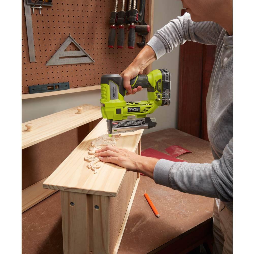 RYOBI ONE+ 18V Cordless AirStrike 23-Gauge 1-38 in. Headless Pin Nailer Kit with 2.0 Ah Battery and Charger P318K1N