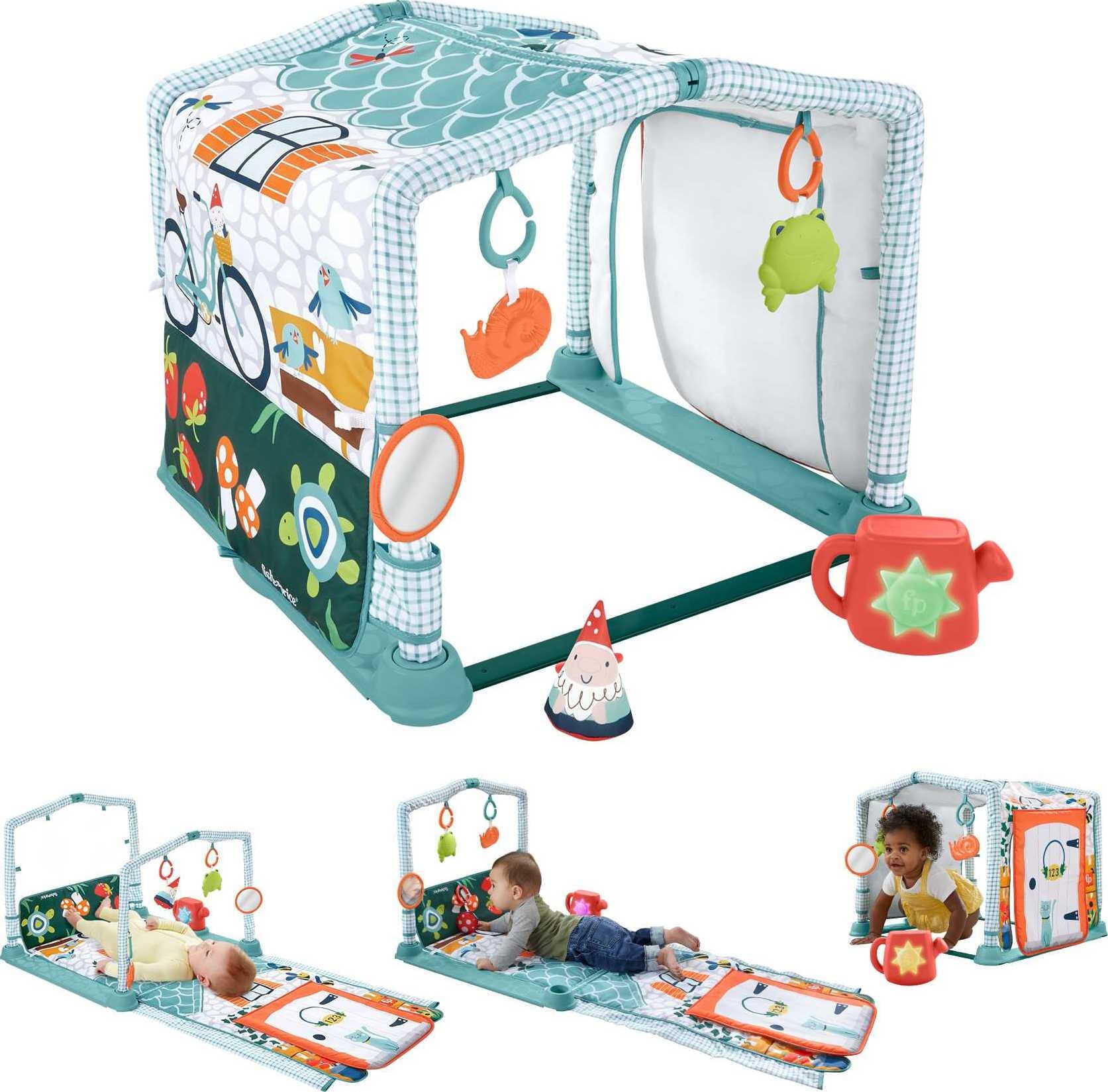 Fisher-Price 3-in-1 Baby Gym with 5 Sensory and Fine Motor Toys for Newborn to Toddler Play