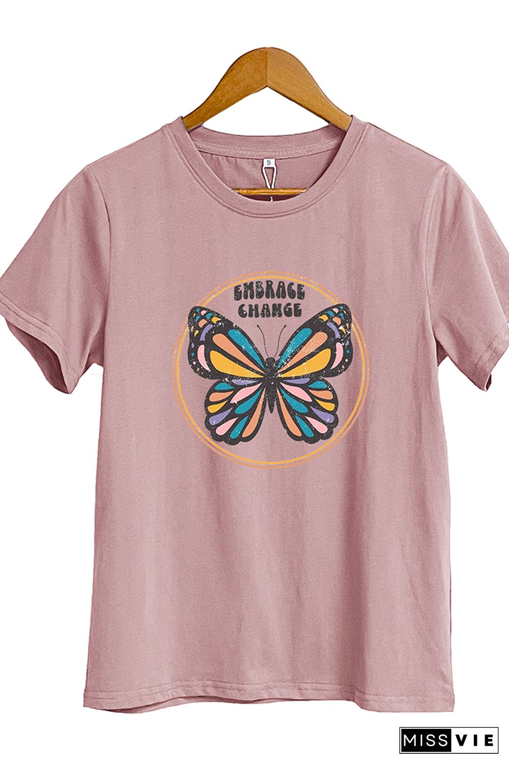 Rock, Boho, Butterfly Print Short Sleeve Graphic Tee Wholesale