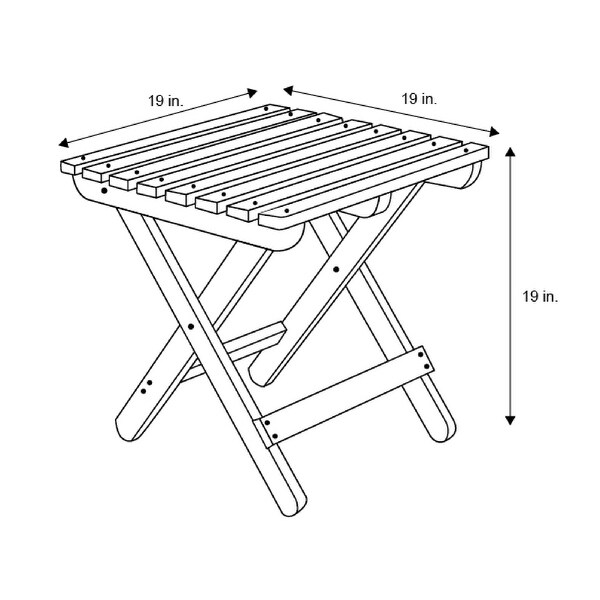 Sherwood Assembled Outdoor Wood Square Collapsible Folding Table