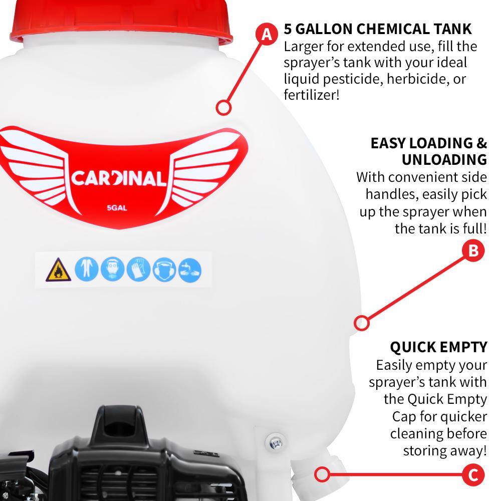 Cardinal 1.8 HP Gas Powered Backpack Sprayer for Pest Control and Sanitation CPS435