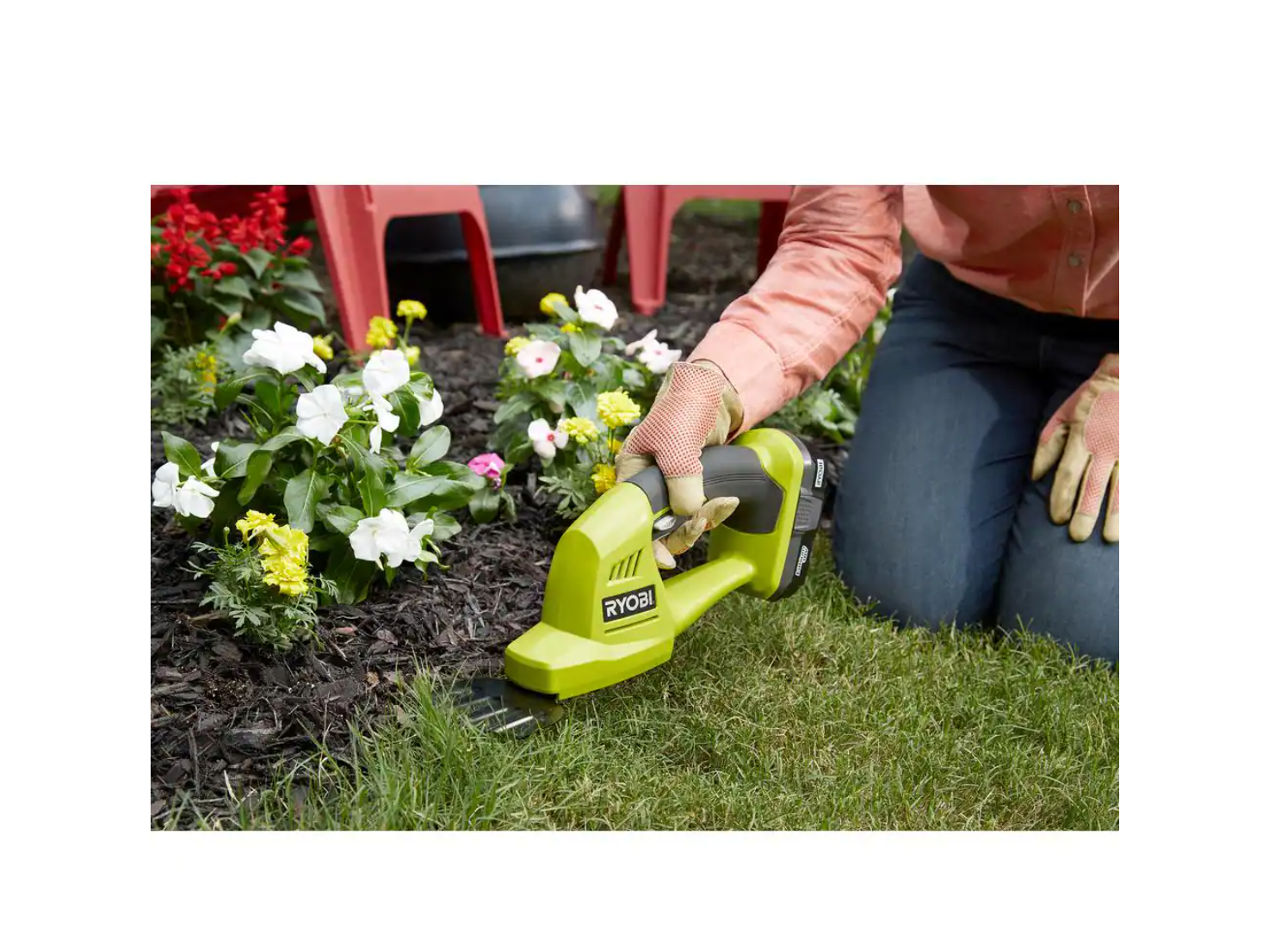 RYOBI P2960VNM ONE+ 18V Cordless Battery Grass Shear Trimmer with 1.5 Ah Battery and Charger