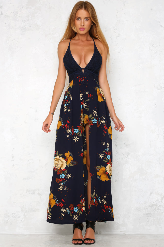 Hawthorne Maxi Romper Navy