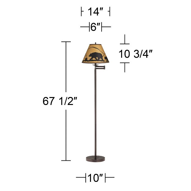 Tall Bronze Mountain Scene Empire Shade For Living Room Reading Bedroom Office