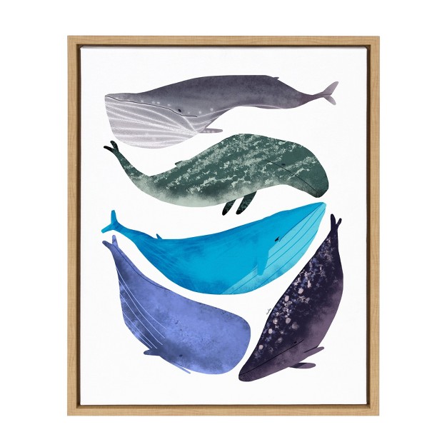 X 24 quot Sylvie Whales Framed Canvas By Lida Larina Natural Kate And Laurel