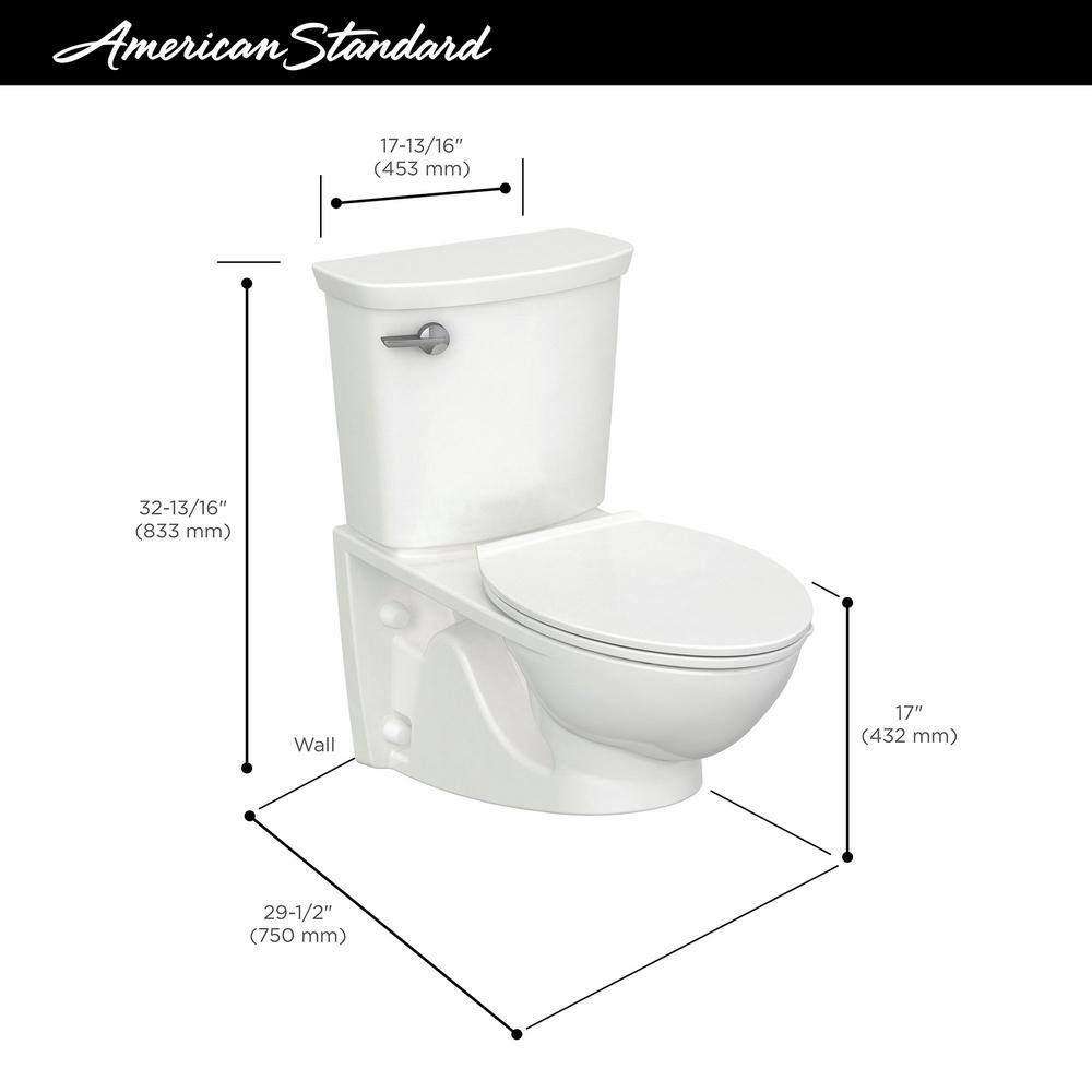 American Standard Glenwall VorMax Wall-Hung 2-Piece 1.28 GPF Single Flush Elongated Toilet with Right Hand Trip Lever in White 2882108.020