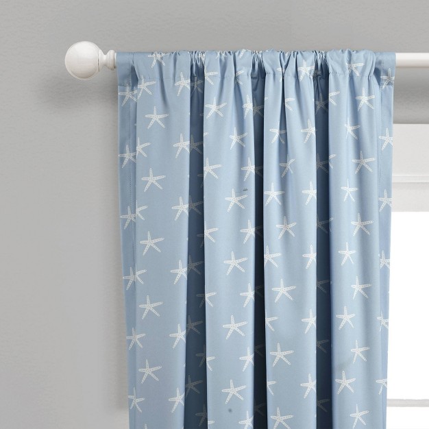 Seaside Starfish Blackout Window Curtain Panel Blue Lush D cor