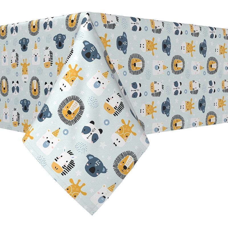 Rectangular Tablecloth， 100% Cotton， 52x84， Animal Faces