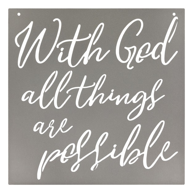 Faithful Finds Christian Wall Decor With God All Things Are Possible 13 X 13 In