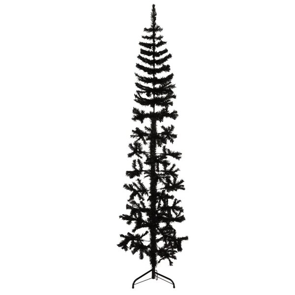 vidaXL Christmas Tree Decoration Slim Artificial Half Xmas Tree with Stand