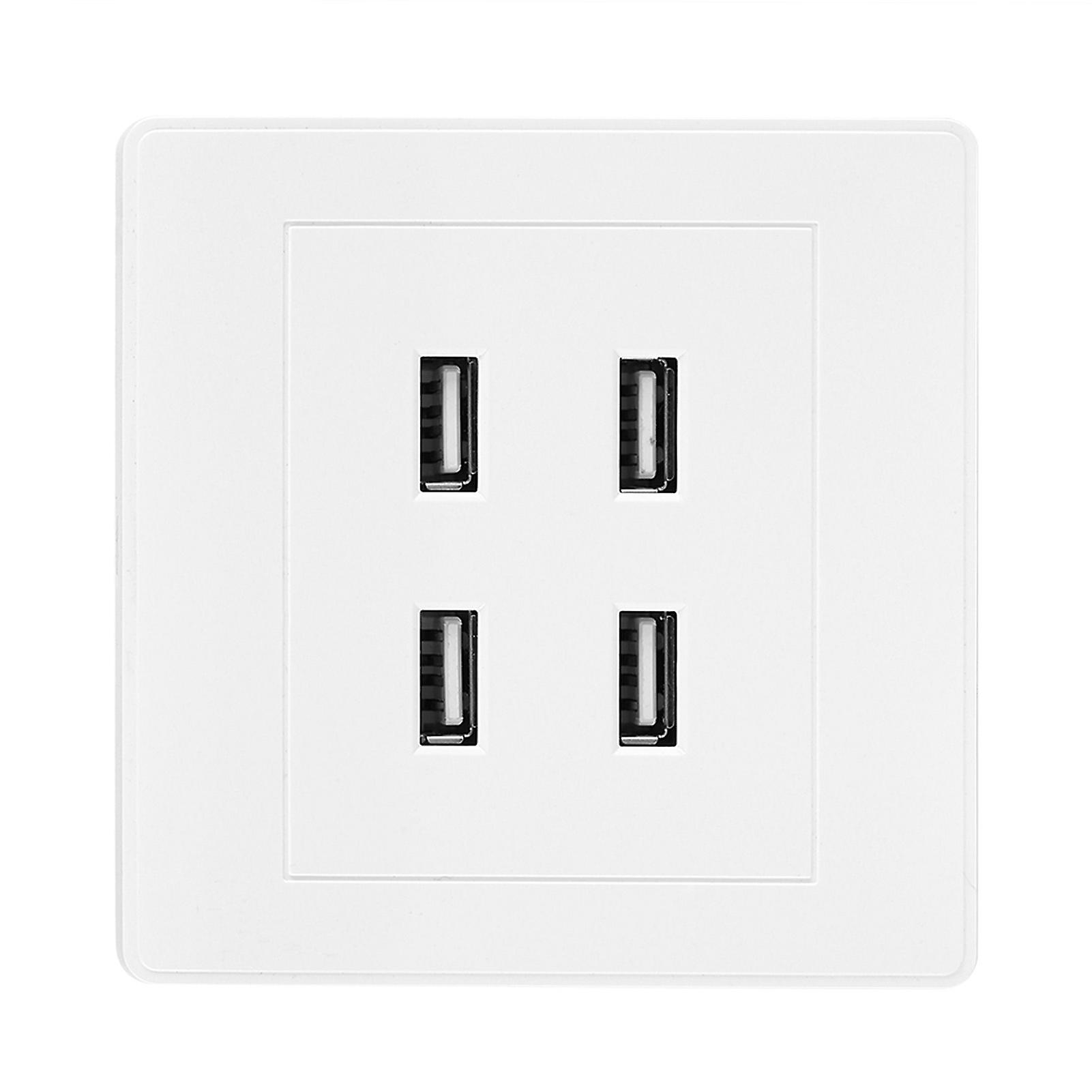 4 Usb Ports Dc 5v Home Office Electric Wall Mounted Power Socket Charger Outlet(110~250v)