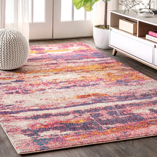 Contemporary Pop Modern Abstract Brushstroke Area Rug