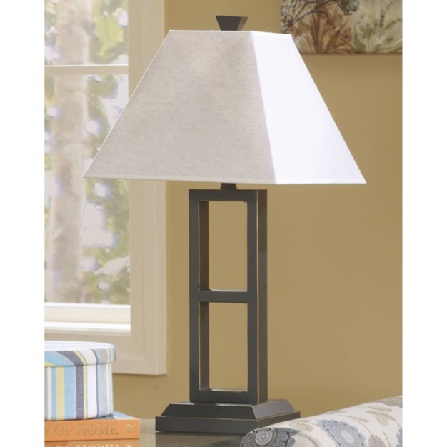 Deidra Metal Set Of 2 Table Lamp Black Signature Design By Ashley