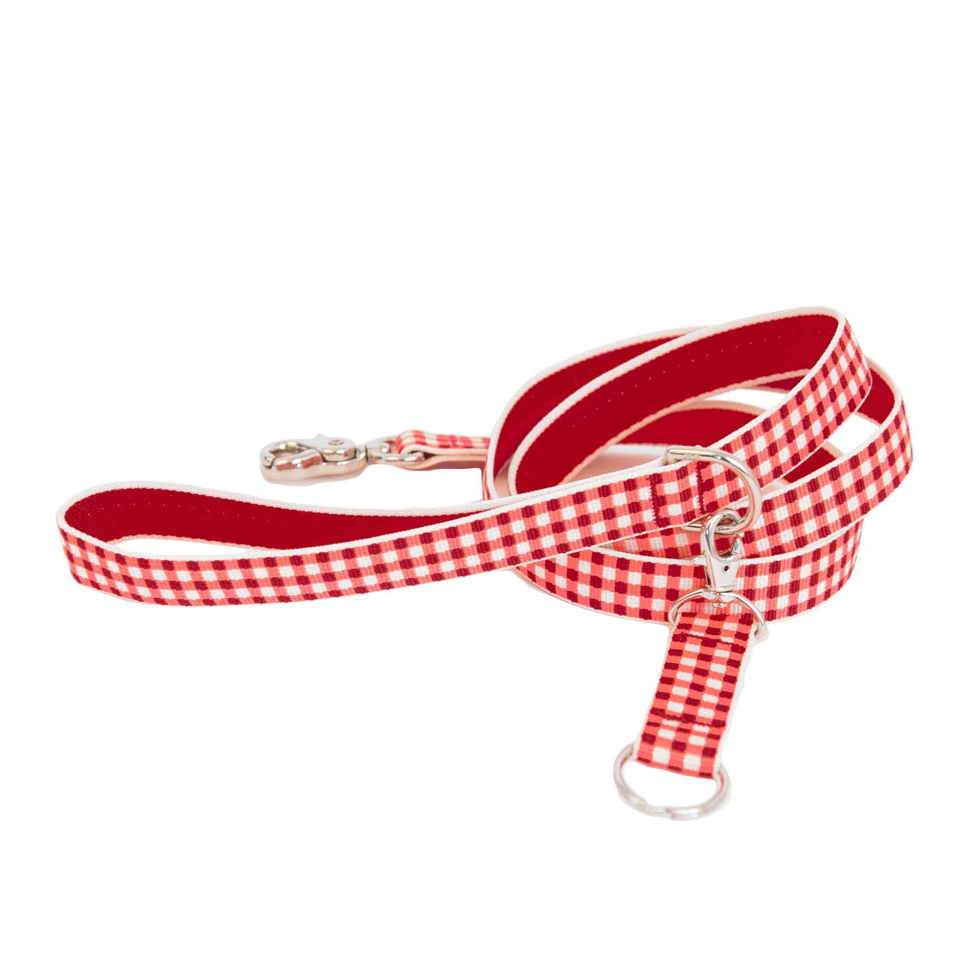 Harry Barker Red Gingham Dog Leash， Medium， 6 ft.