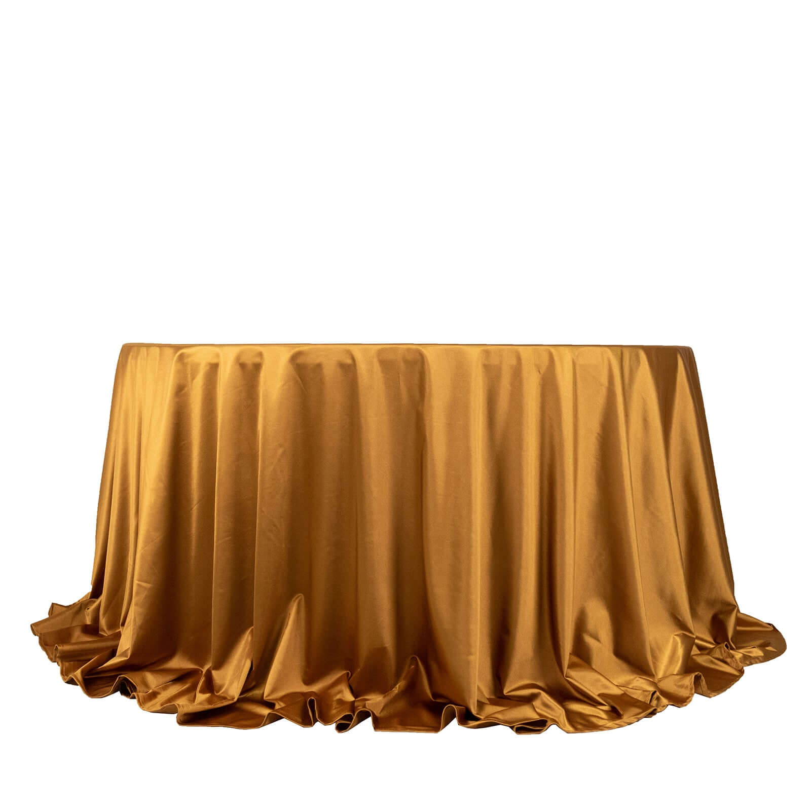 Shimmer Gold Premium Scuba Round Tablecloth, Wrinkle Free Seamless Polyester Tablecloth - 132