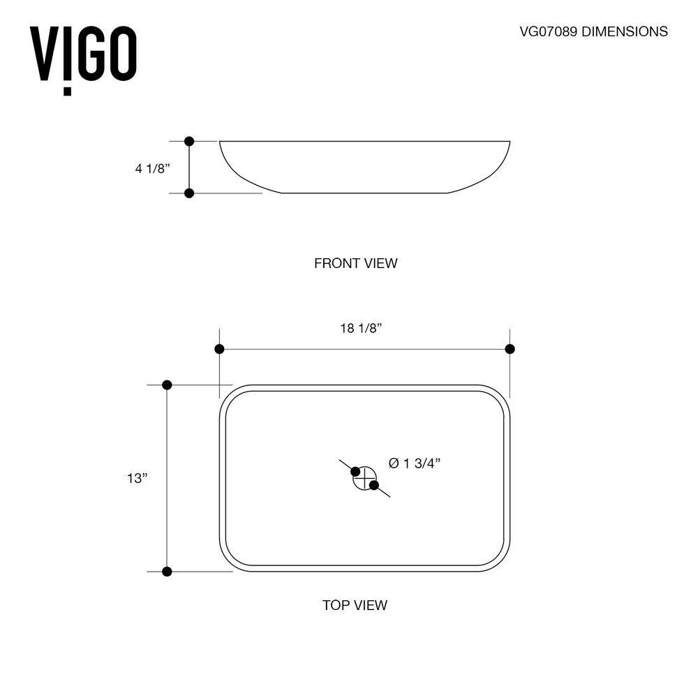 VIGO Donatello Artistic Rubywood Glass 18 in. L x 13 in. W x 4 in. H Rectangular Vessel Bathroom Sink VG07089