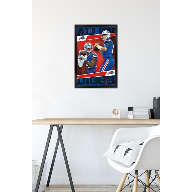 Trends International Nfl Buffalo Bills Josh Allen And Stefon Diggs 21 Framed Wall Poster Prints