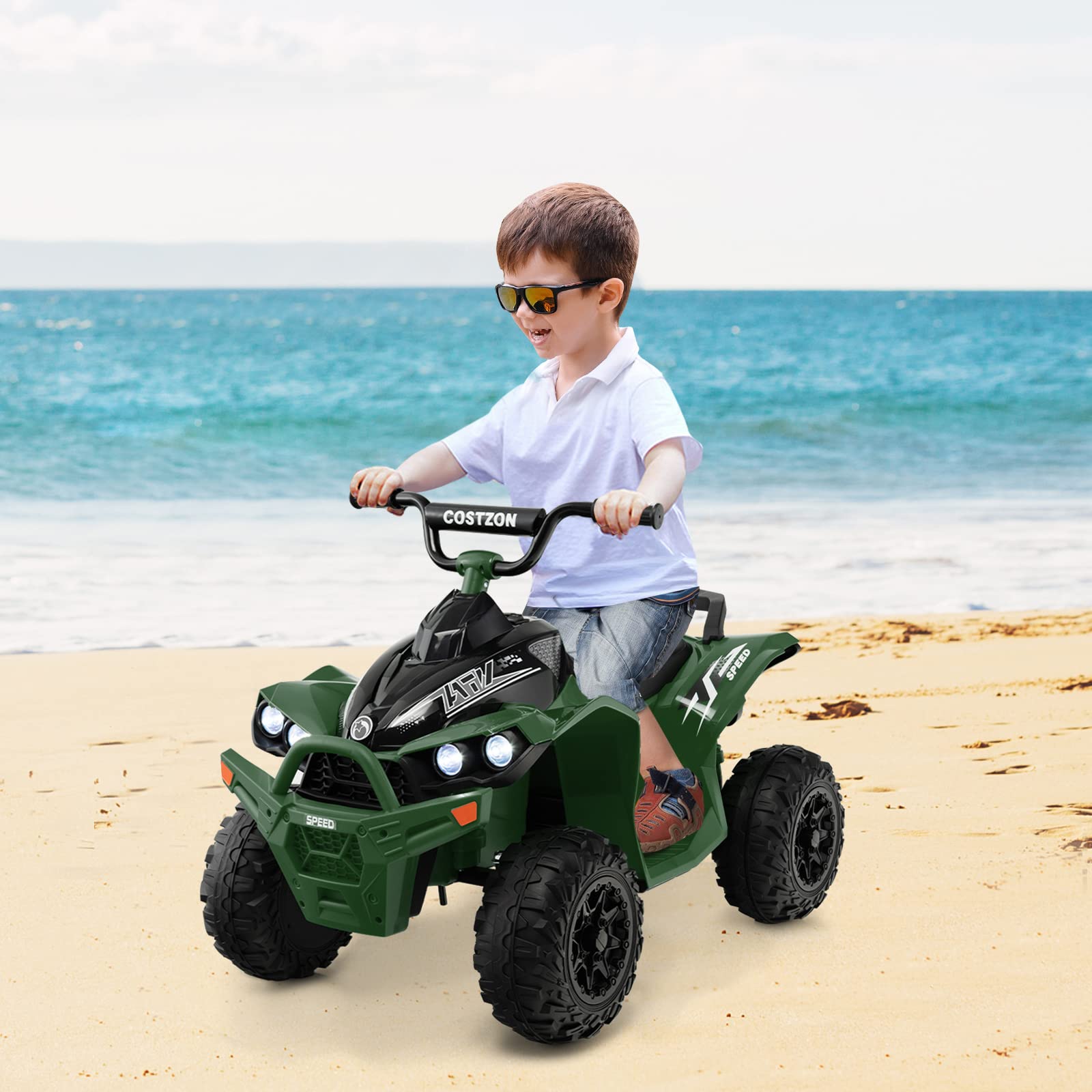 Costzon Kids ATV, 12V Battery Powered Electric Vehicle, Ride on 4 Wheeler Quad