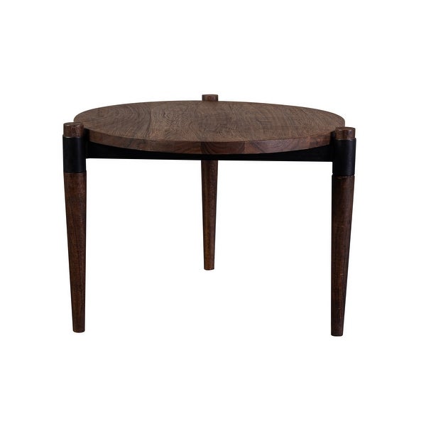 Santiago Contemporary Solid Acacia Wood End Table， Brown