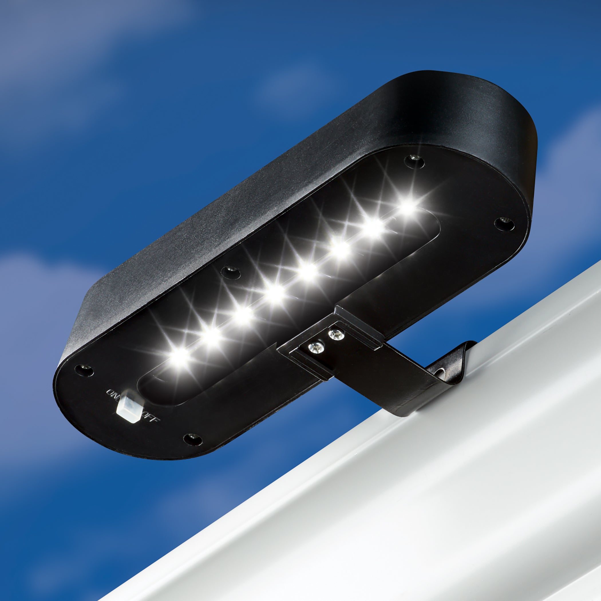 Collections Etc Black Solar Powered LED Lighted Gutter Light