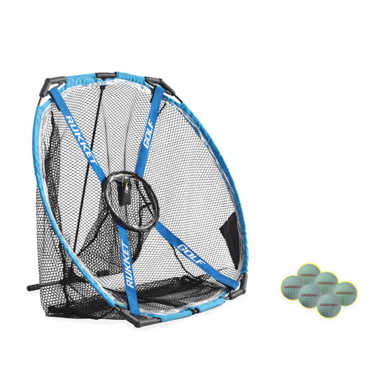 Rukket Sports Haack Pro Light-Up Chipping Net with 6 Tru-Spin Glow-in-the-Dark Practice Balls