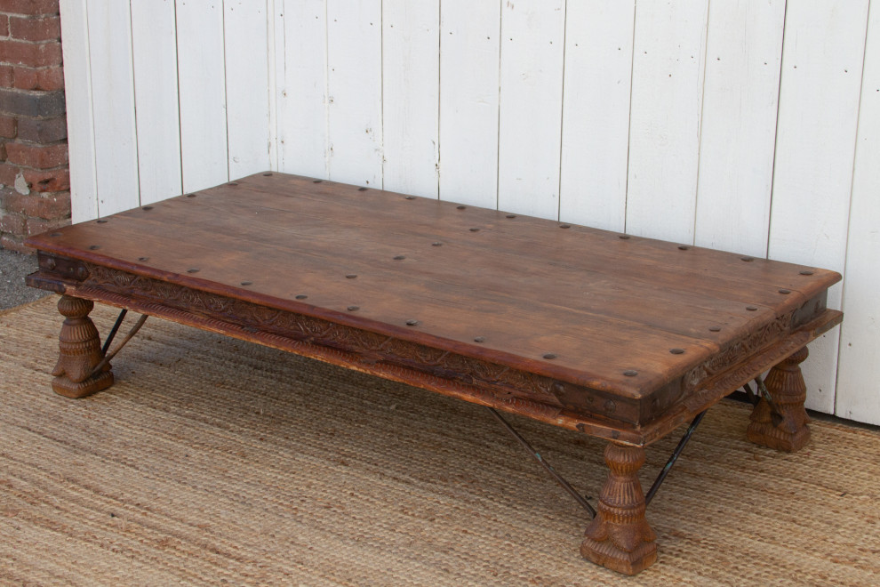 Antique Rustic Takhat Teak Coffee Table   Eclectic   Coffee And Accent Tables   by De cor  Houzz