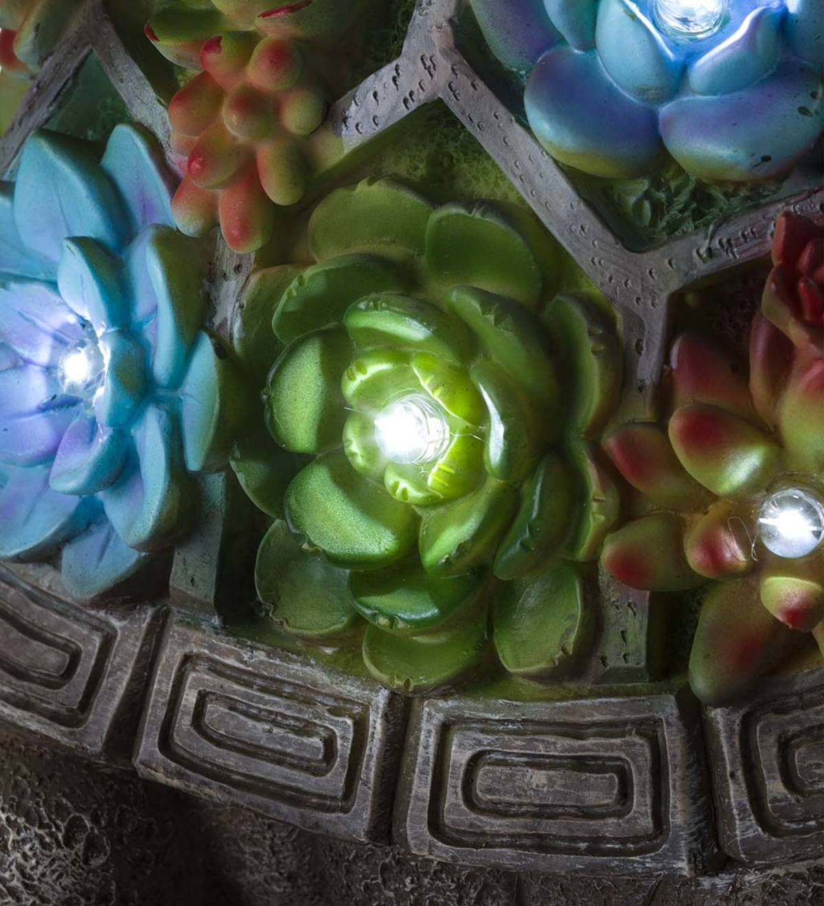 Solar Succulent Turtle Garden Statue