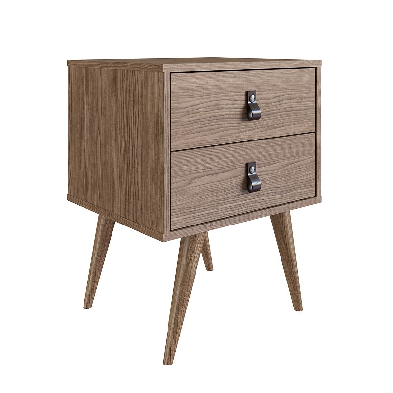 MANHATTAN COMFORT Amber 2-Drawer Nightstand Table