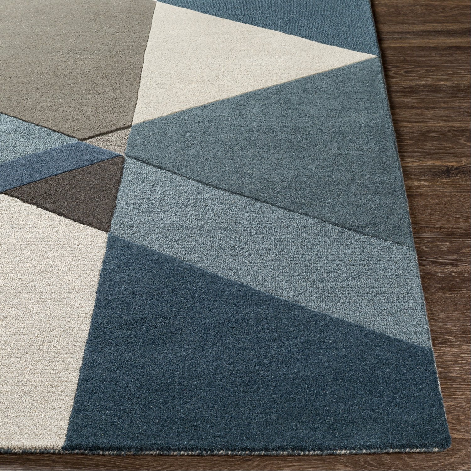 Brooklyn Hand Tufted Rug in Bright Yellow, Teal, Khaki, Taupe, Charcoal, Bright Blue